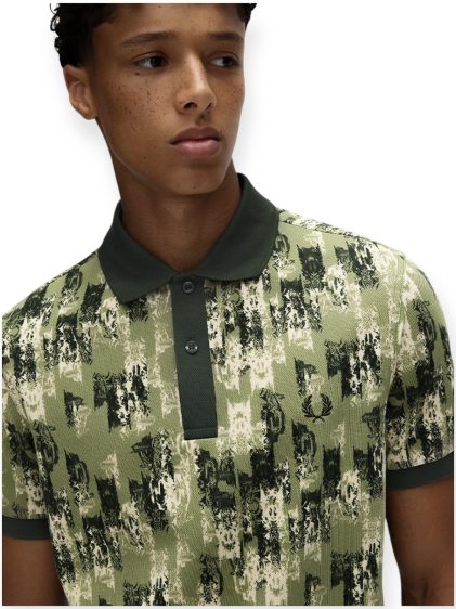 חולצה FRED PERRY ABSTRACT PRINT POLO SHIRT